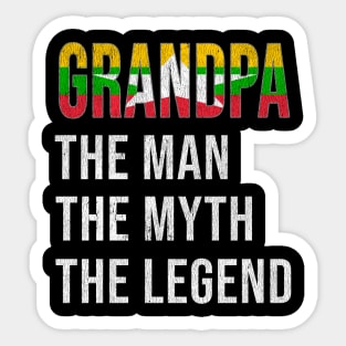 Grand Father Burmese Grandpa The Man The Myth The Legend - Gift for Burmese Dad With Roots From  Myanmar Sticker